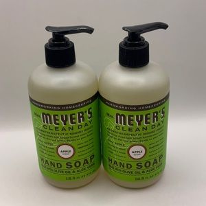 Lot of 2 Mrs  Meyer's Clean Day Hand Soap Apple Scent 12.5oz each